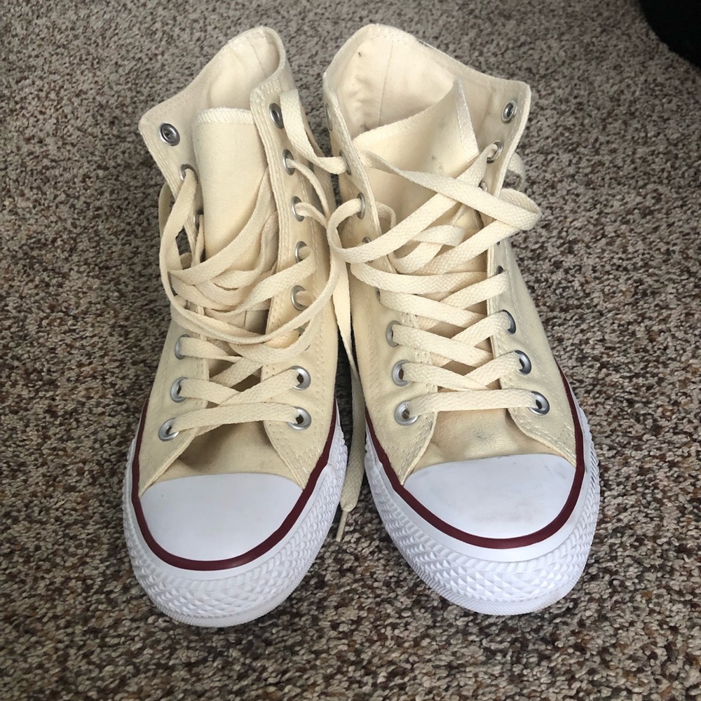 Cream Colored High Top Converse